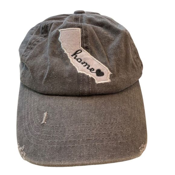 Home free gray intentionally distressed baseball cap with California home❤️ - Picture 1 of 5